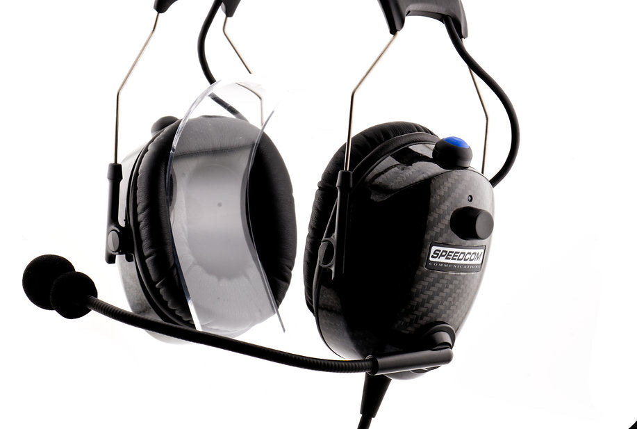 SPEEDCOM Carbon Fiber Dual Talk Active Noise Canceling Bluetooth Headset