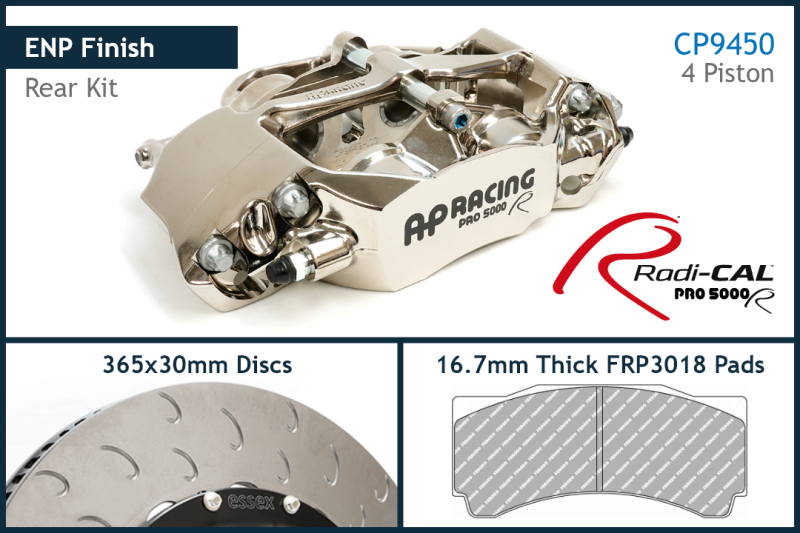 AP Racing Endurance Competition Nickel Plated Big Brake Kit- Rear- Fits Porsche 992 w/Iron