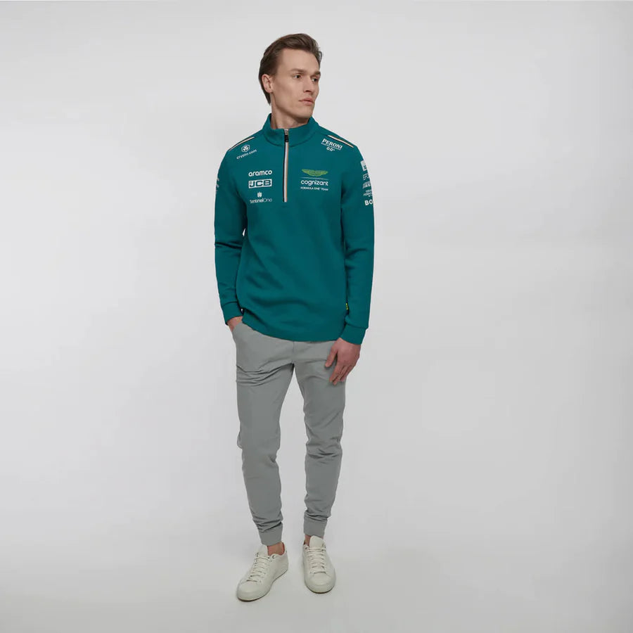 Aston Martin Cognizant F1 2023 Men's Team 1/4 Zip Mid Layer - Green