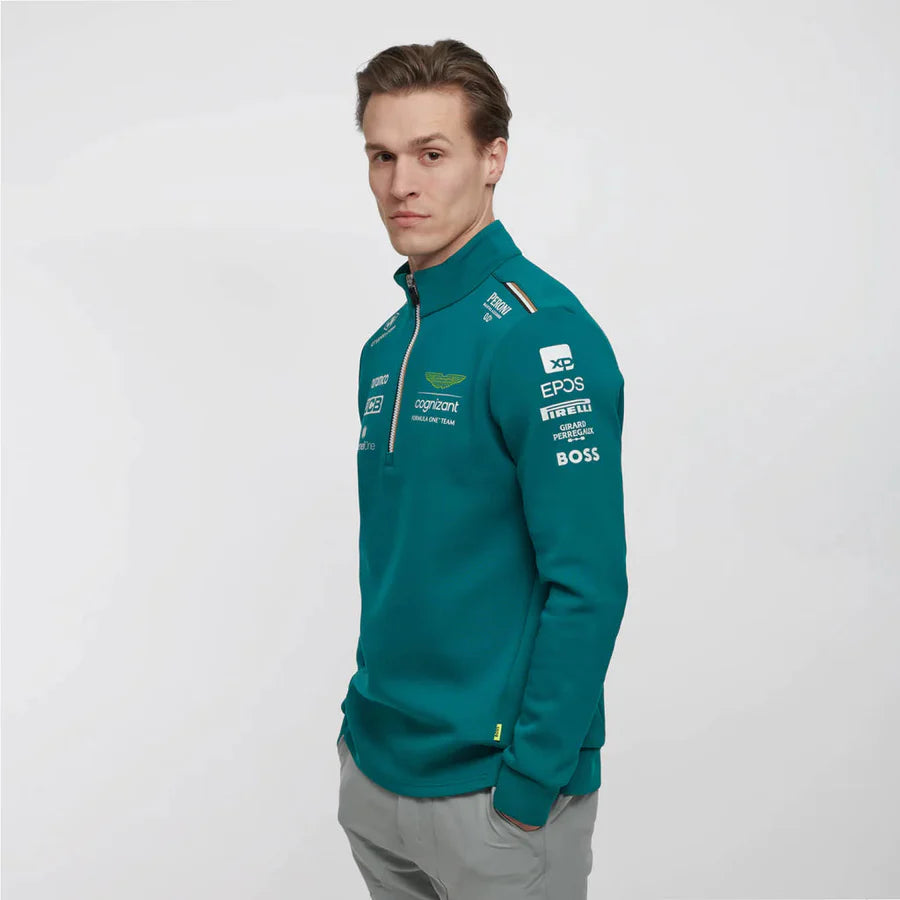Aston Martin Cognizant F1 2023 Men's Team 1/4 Zip Mid Layer - Green