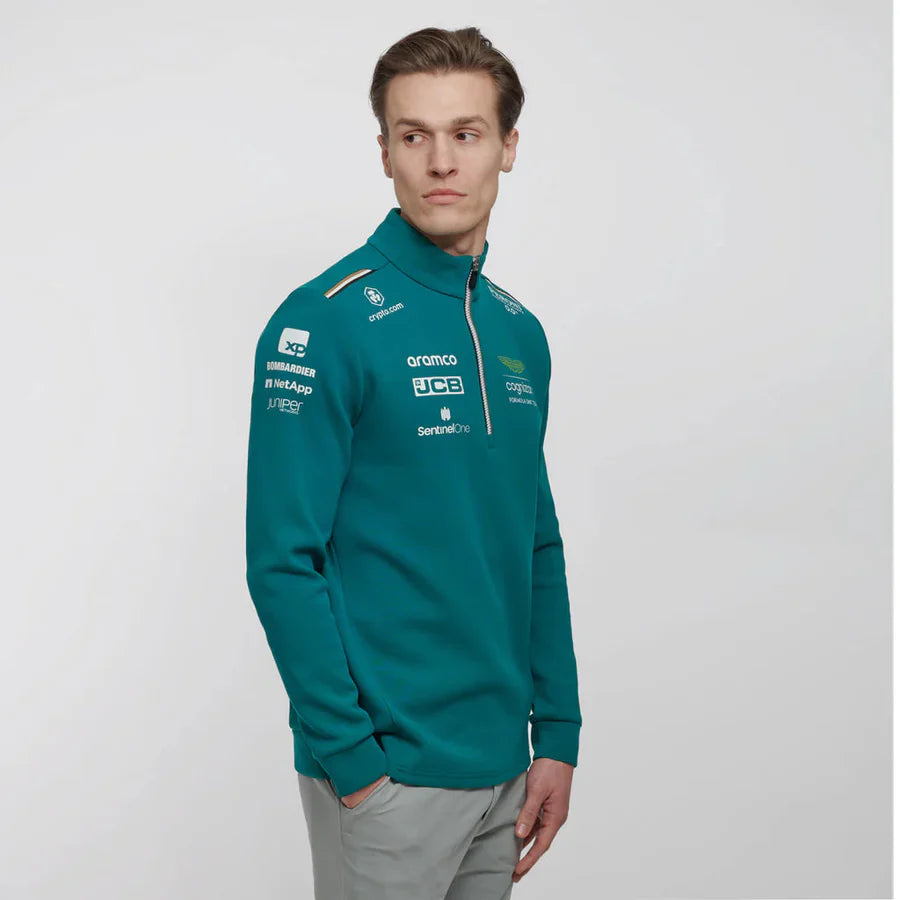 Aston Martin Cognizant F1 2023 Men's Team 1/4 Zip Mid Layer - Green