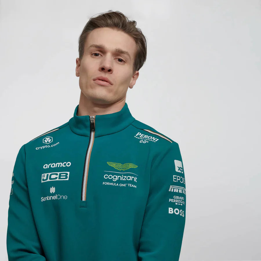 Aston Martin Cognizant F1 2023 Men's Team 1/4 Zip Mid Layer - Green