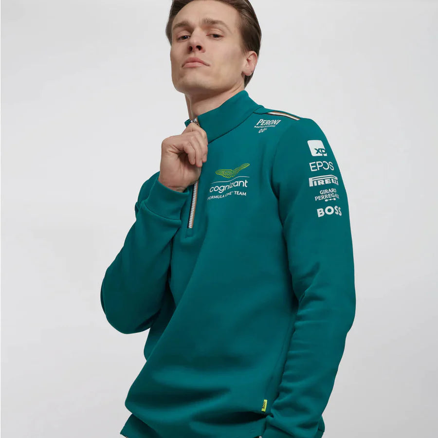 Aston Martin Cognizant F1 2023 Men's Team 1/4 Zip Mid Layer - Green
