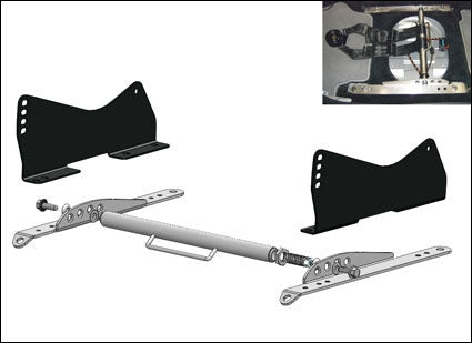 BREY KRAUSE R-9044 Seat Floor Mount Adapter with Integrated Sub Strap Mount - R-907X Series Seat Mounting Brackets, 996/997/986/987 Porsches)