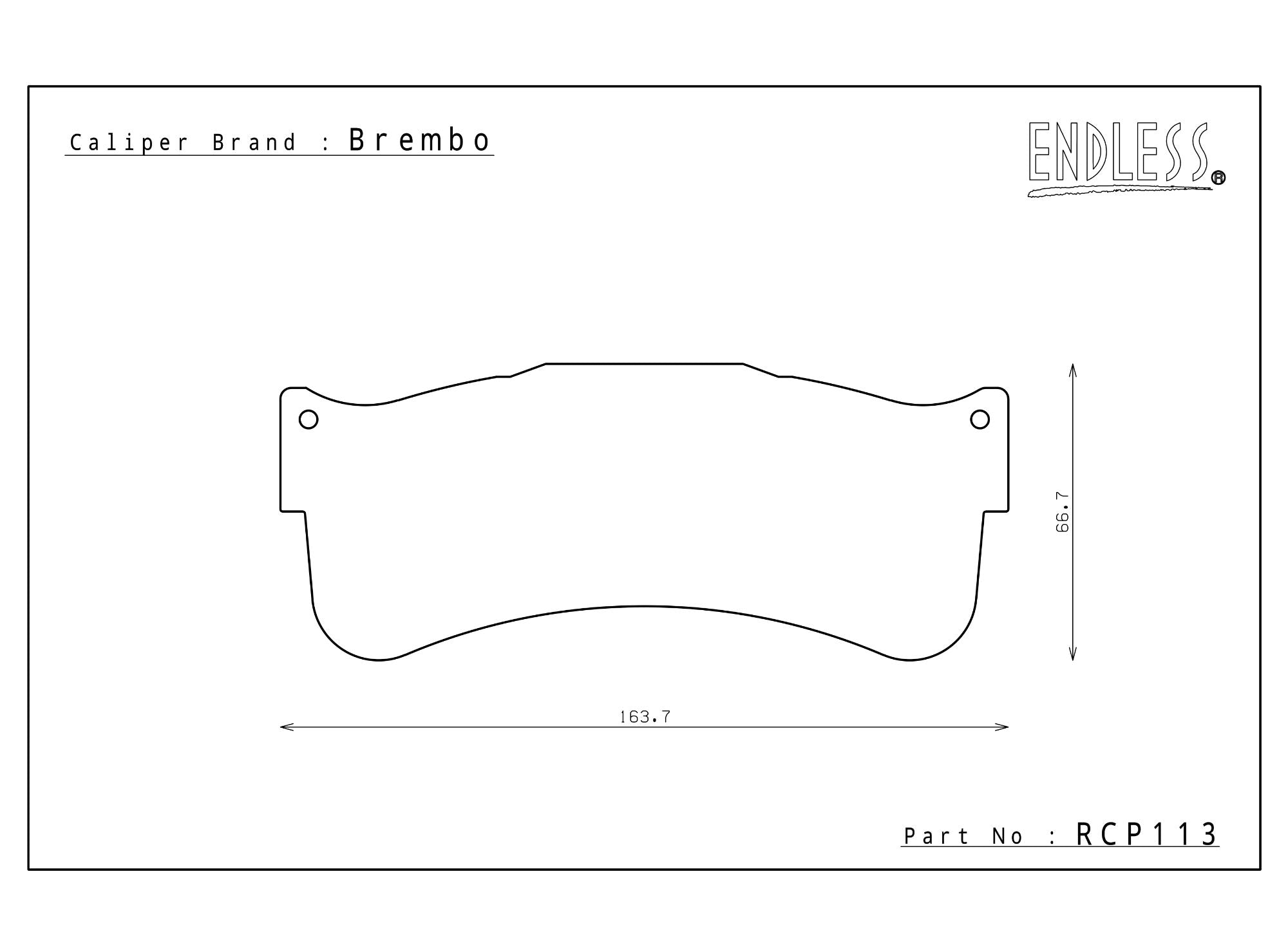 Endless Racing & Street Brake Pads - RCP113