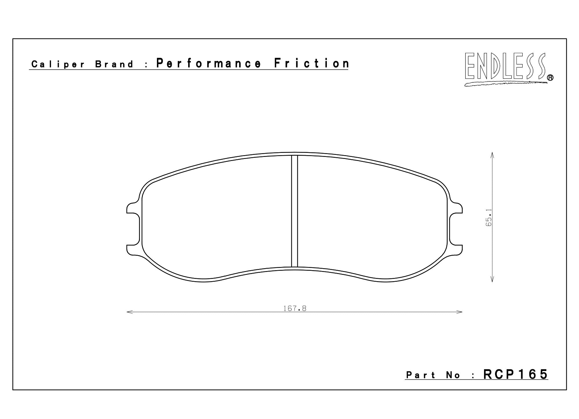 Endless Racing & Street Brake Pads - RCP165