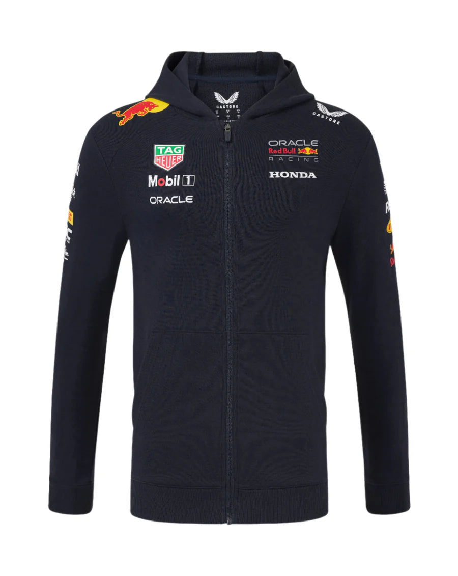 Red Bull Racing F1 Men's 2025 Full Zip Hooded Sweatshirt - Navy