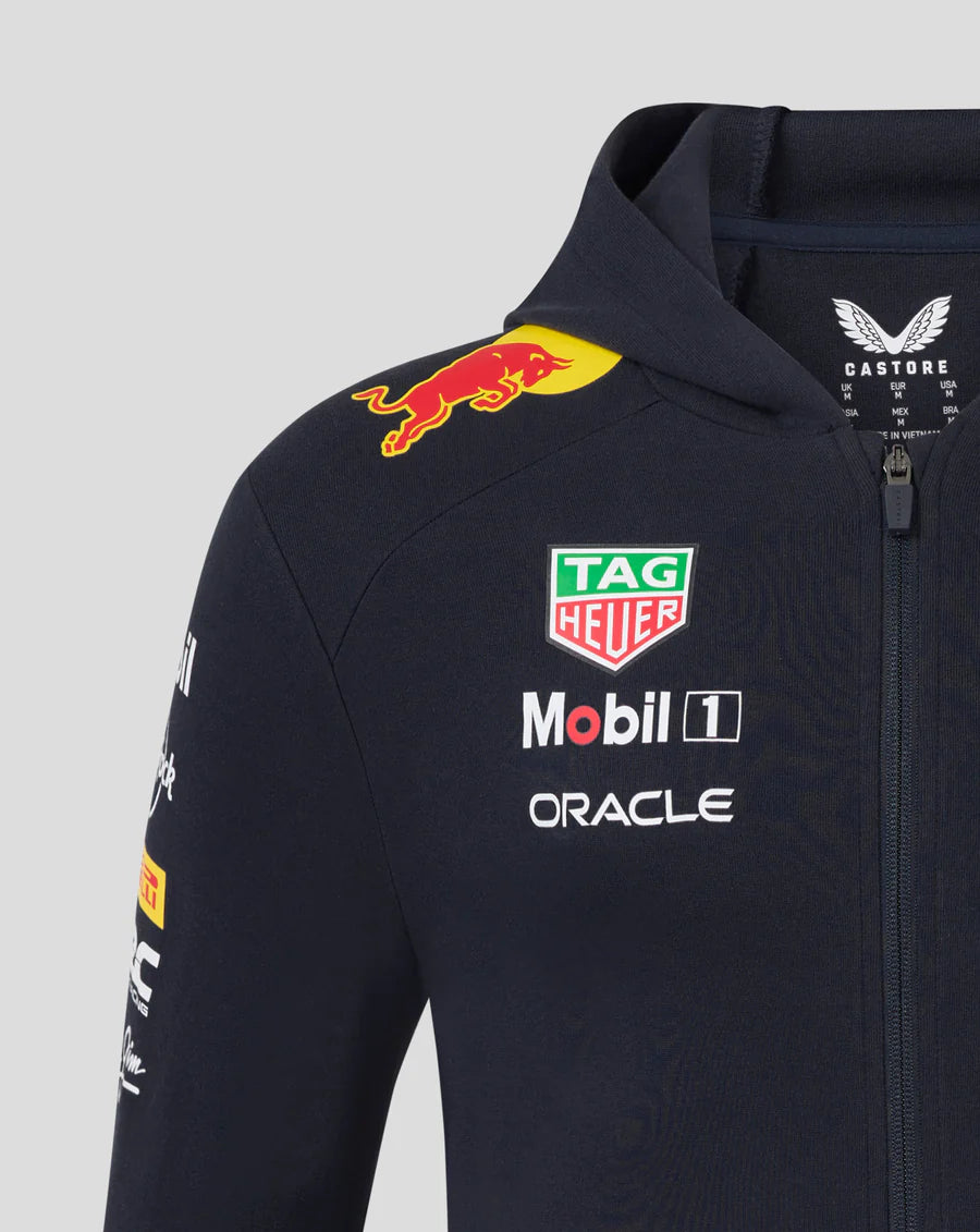 Red Bull Racing F1 Men's 2025 Full Zip Hooded Sweatshirt - Navy