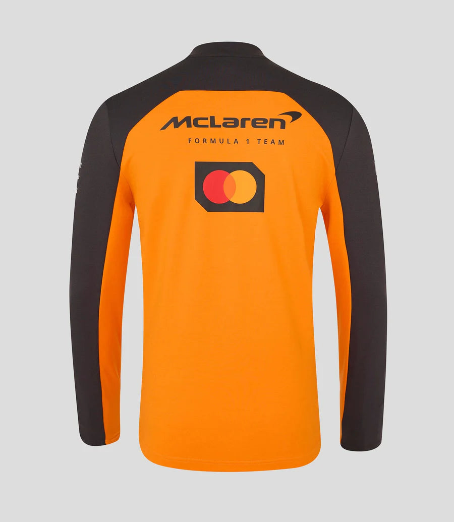 McLaren F1 Men's 2025 Team 1/4 Zip Mid Layer - Papaya/Phantom