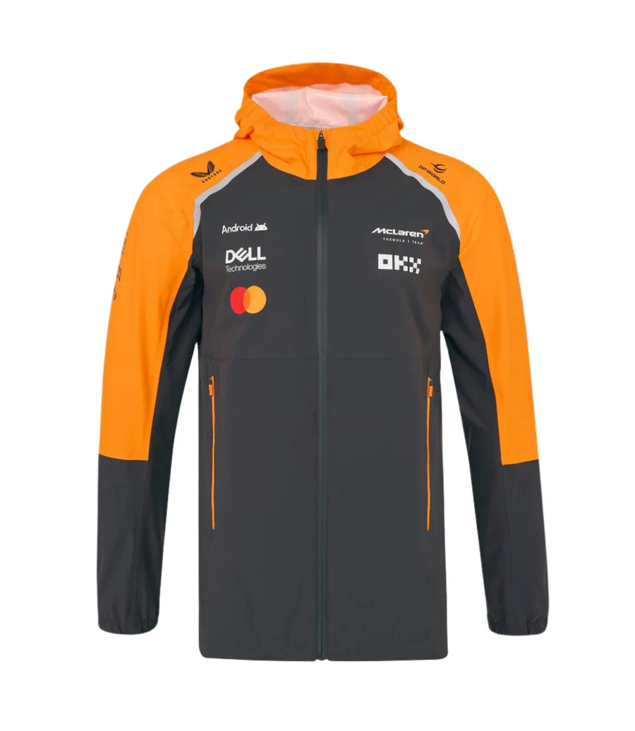 McLaren F1 2025 MEN'S TEAM LIGHTWEIGHT RAIN JACKET - Phantom/Papaya