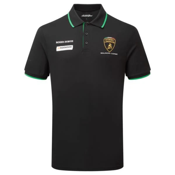 AUTOMOBILI LAMBORGHINI SQUADRA CORSE TEAM POLO SHIRT - BLACK