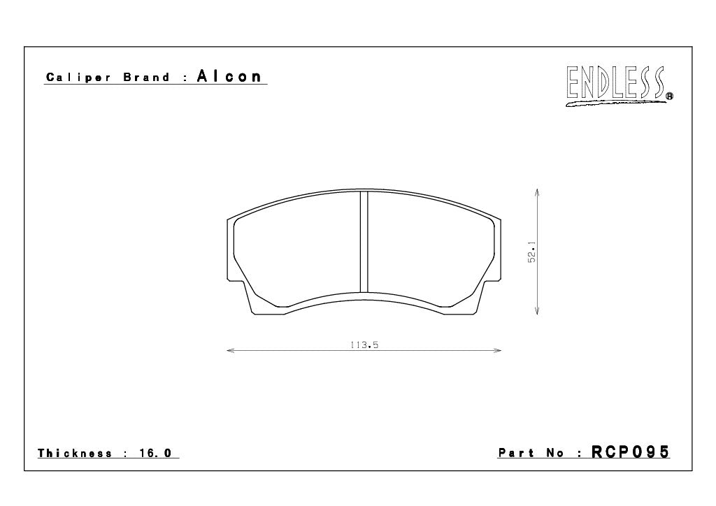 Endless Racing & Street Brake Pads - RCP095