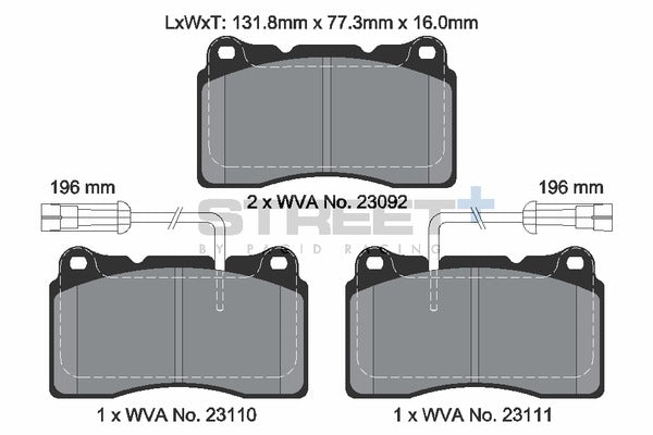 Street+ Brake Pads by Pagid Racing- T8017SP2001