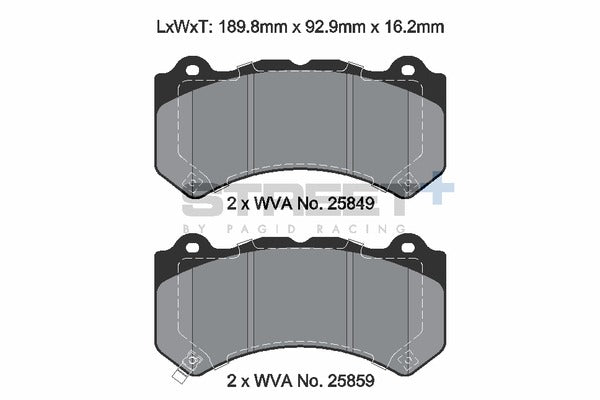 Street+ Brake Pads by Pagid Racing- T8127SP2001