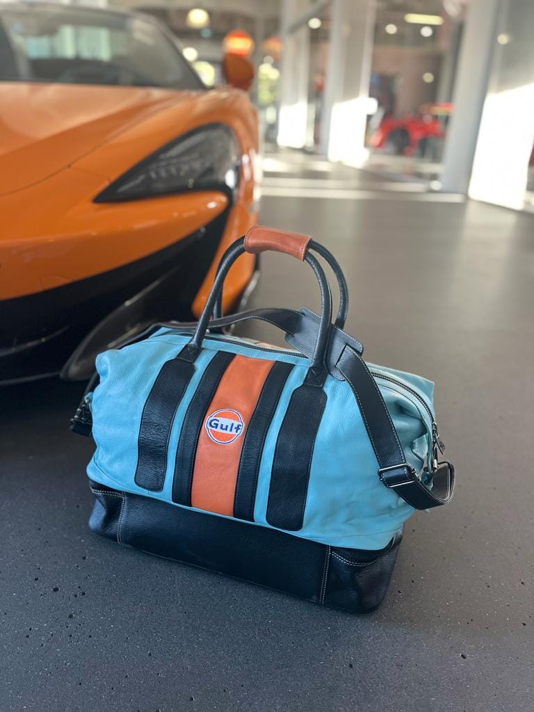 Gulf Leather Track Sport Helmet & Gear Bag