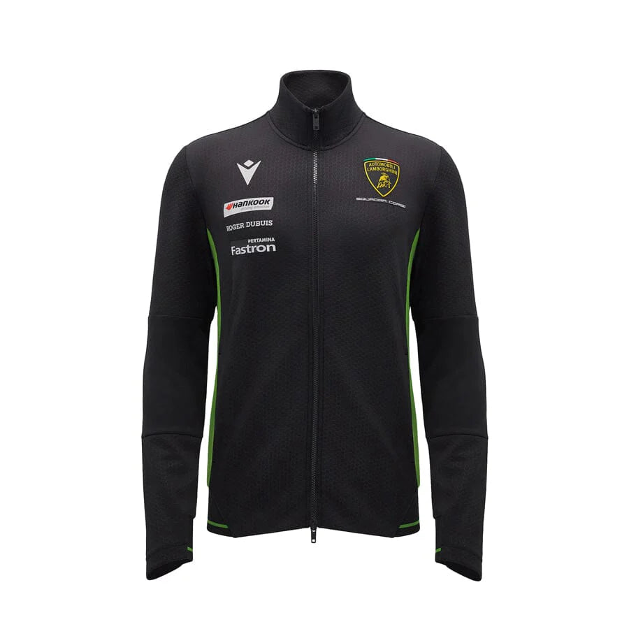 AUTOMOBILI LAMBORGHINI SQUADRA CORSE MEN'S ZIP-UP SWEATSHIRT - BLACK