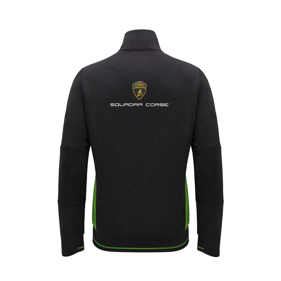 AUTOMOBILI LAMBORGHINI SQUADRA CORSE MEN'S ZIP-UP SWEATSHIRT - BLACK