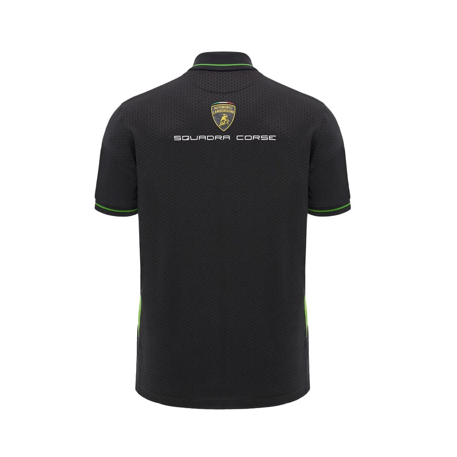 AUTOMOBILI LAMBORGHINI SQUADRA CORSE MEN'S TEAM POLO SHIRT - BLACK