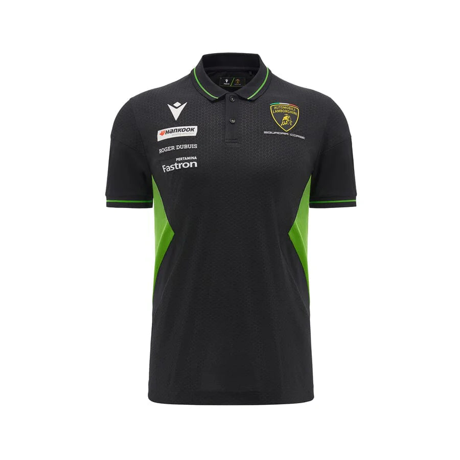 AUTOMOBILI LAMBORGHINI SQUADRA CORSE MEN'S TEAM POLO SHIRT - BLACK