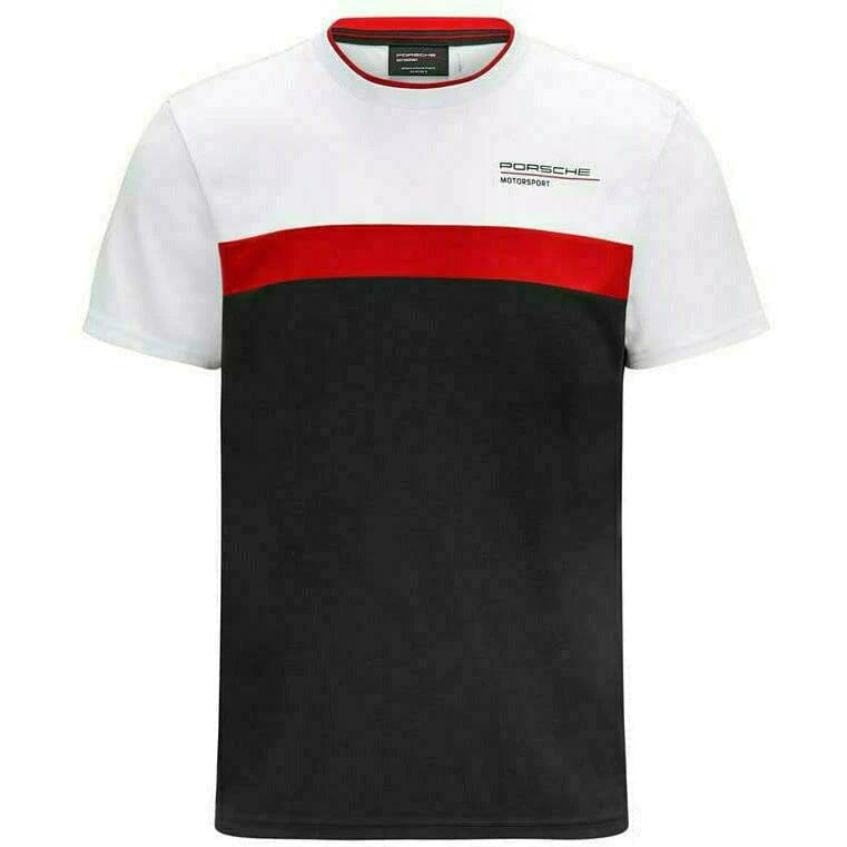 Porsche Motorsport Men's Color Block T-Shirt Black, Red & White