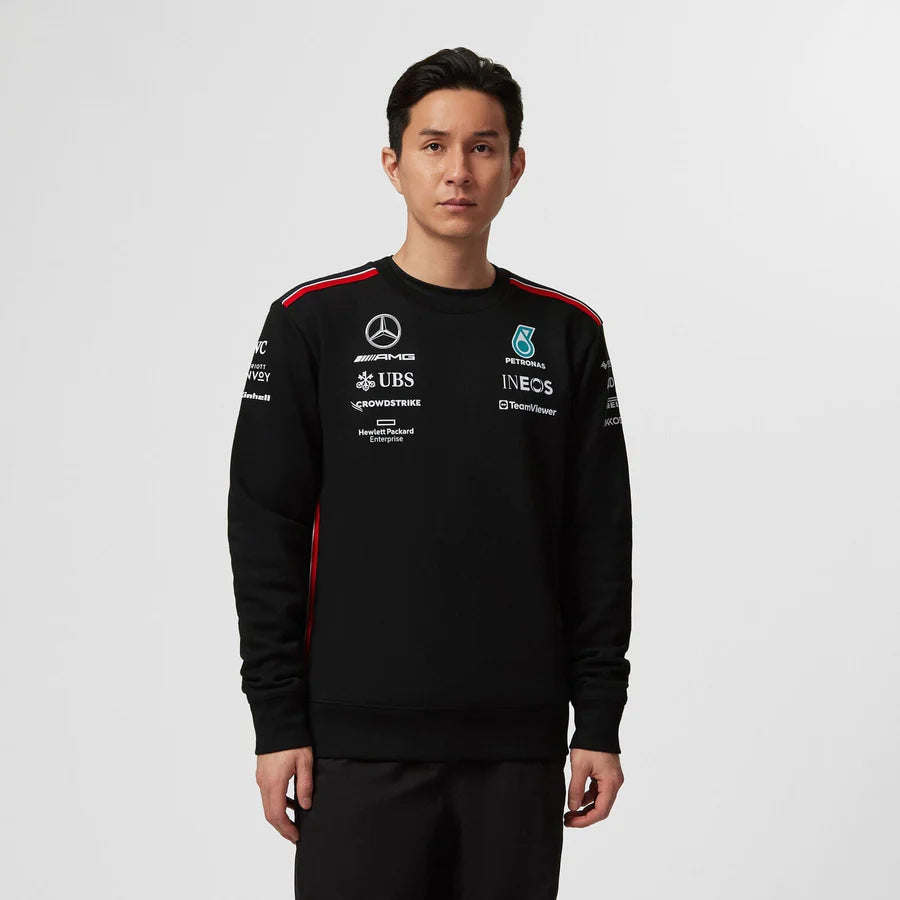 Mercedes AMG Petronas F1 2023 Men's Team Crew Sweatshirt - Black