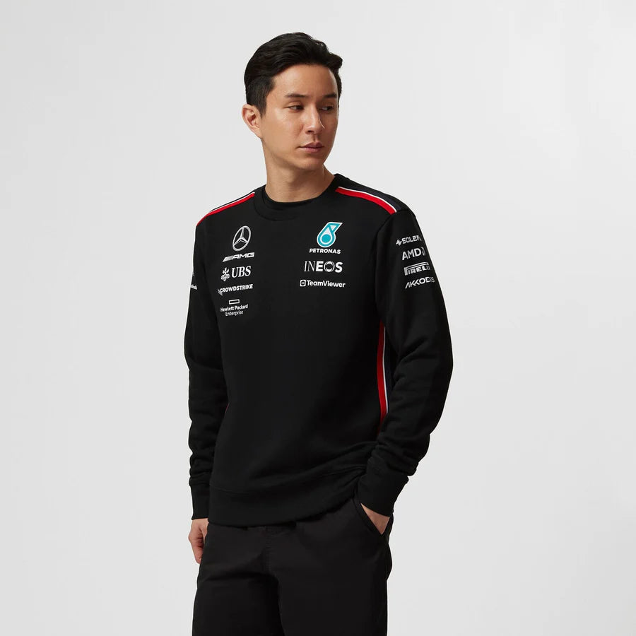 Mercedes AMG Petronas F1 2023 Men's Team Crew Sweatshirt - Black