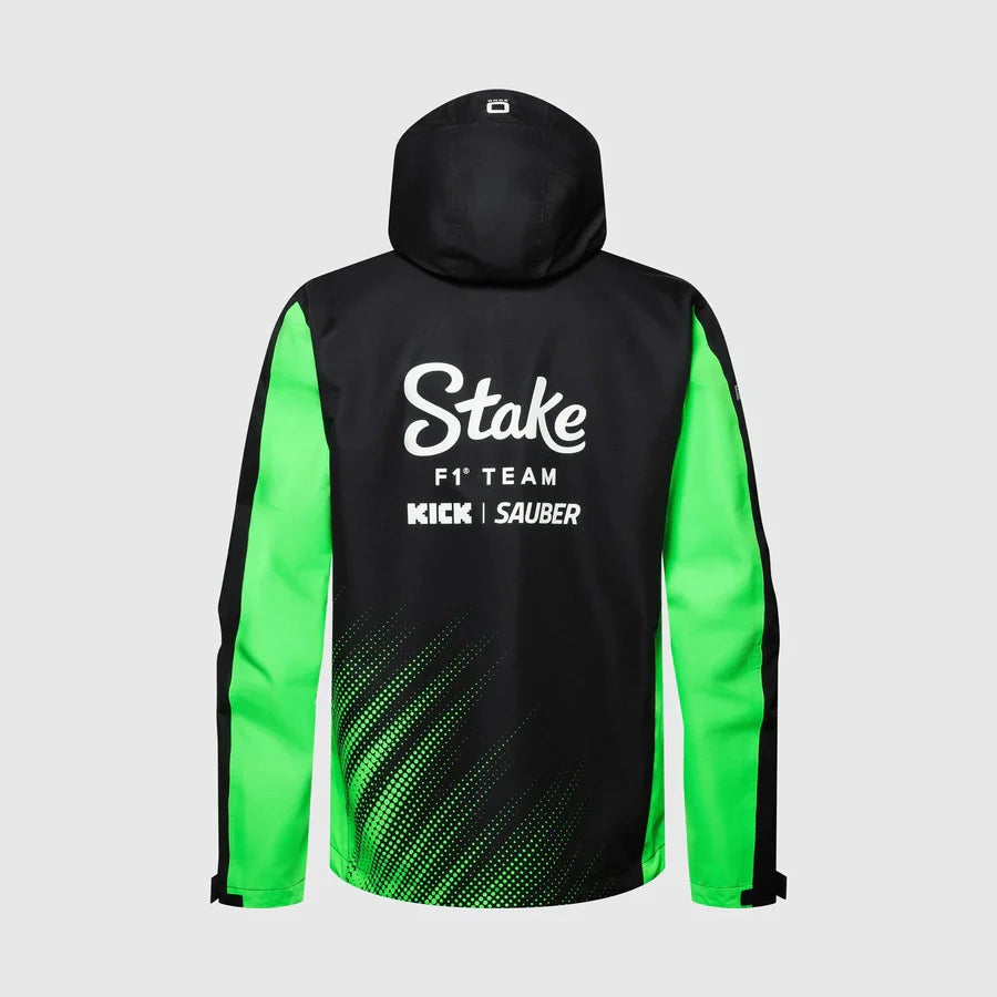 Stake F1 Kick Sauber 2025 Team Rain Jacket - Black/Green