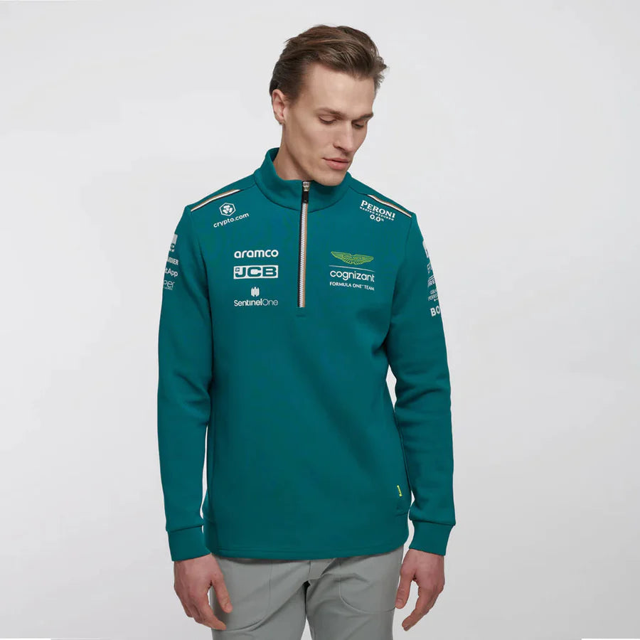 Aston Martin Cognizant F1 2023 Men's Team 1/4 Zip Mid Layer - Green