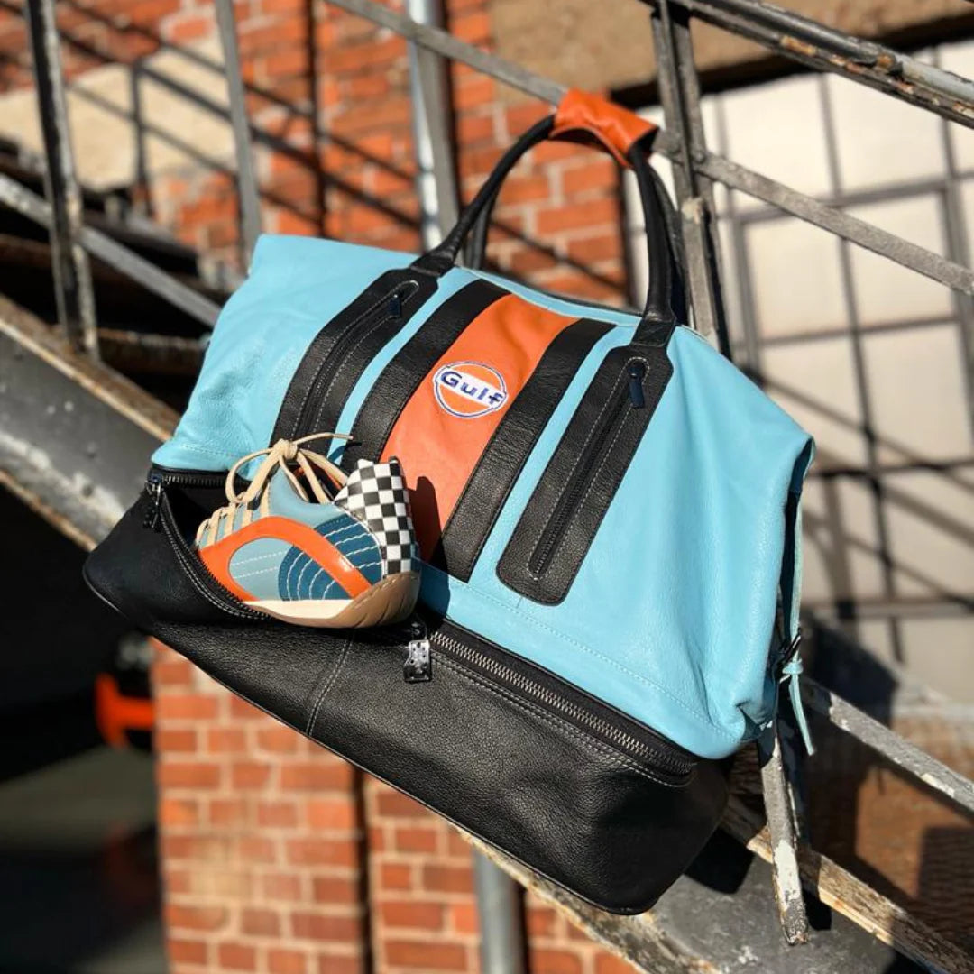 Gulf Leather Track Sport Helmet & Gear Bag