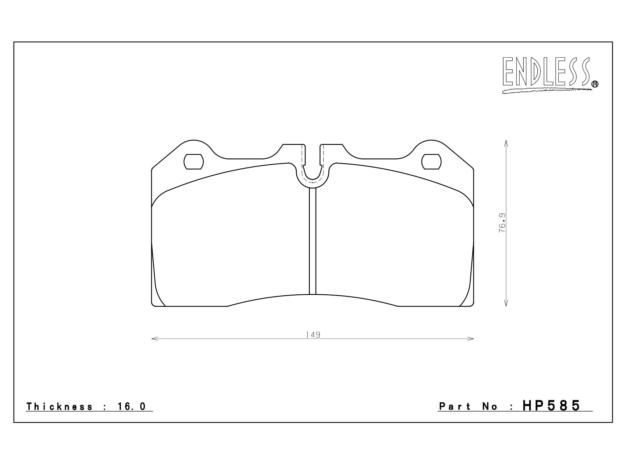 Endless Racing & Street Brake Pads - HP585