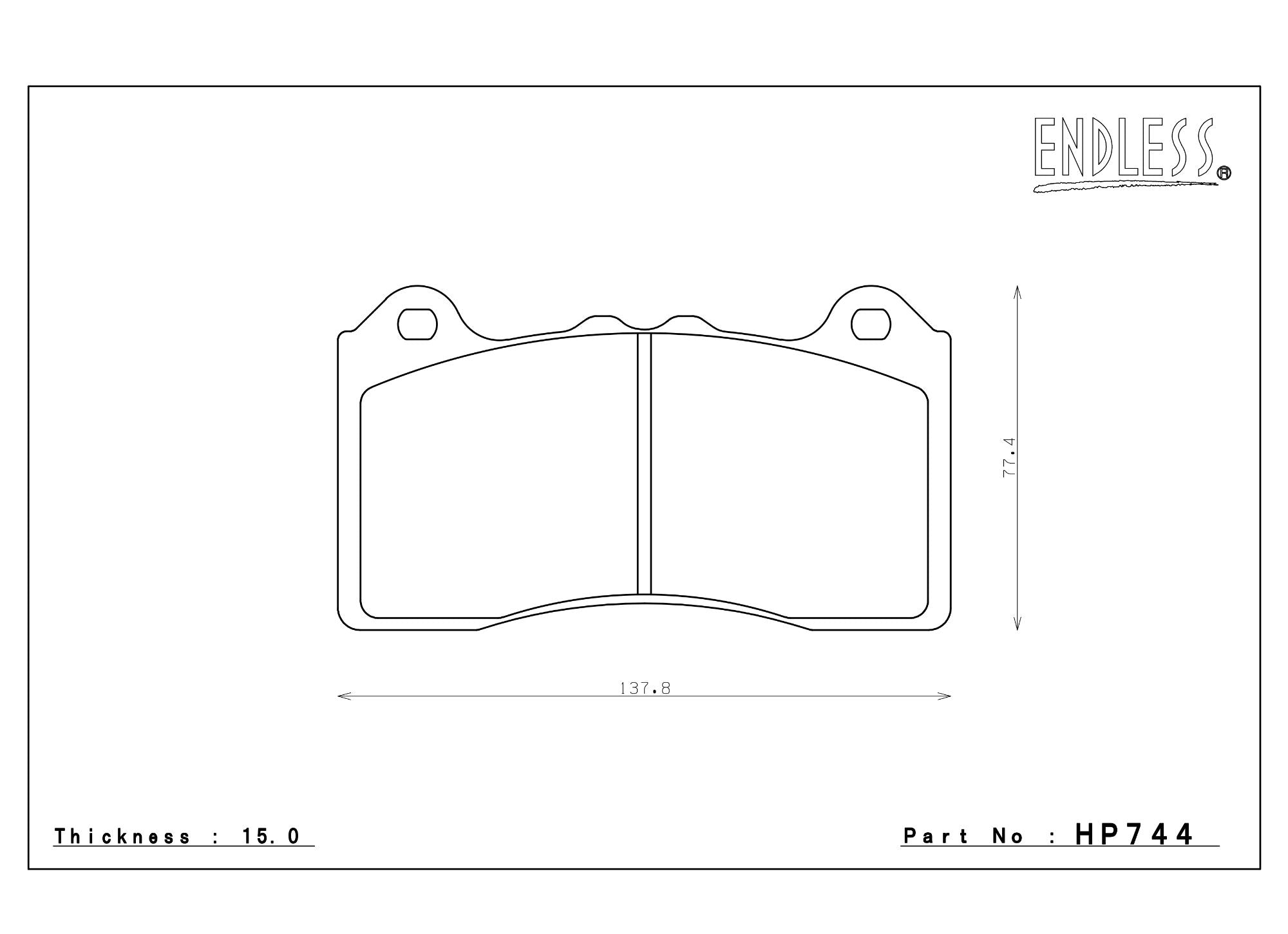 Endless Racing & Street Brake Pads - HP744