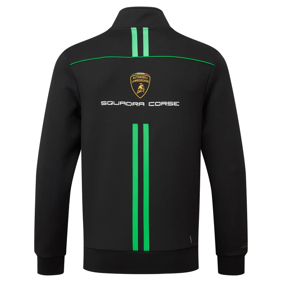 AUTOMOBILI LAMBORGHINI SQUADRA CORSE TEAM FULL ZIP SWEATSHIRT - BLACK