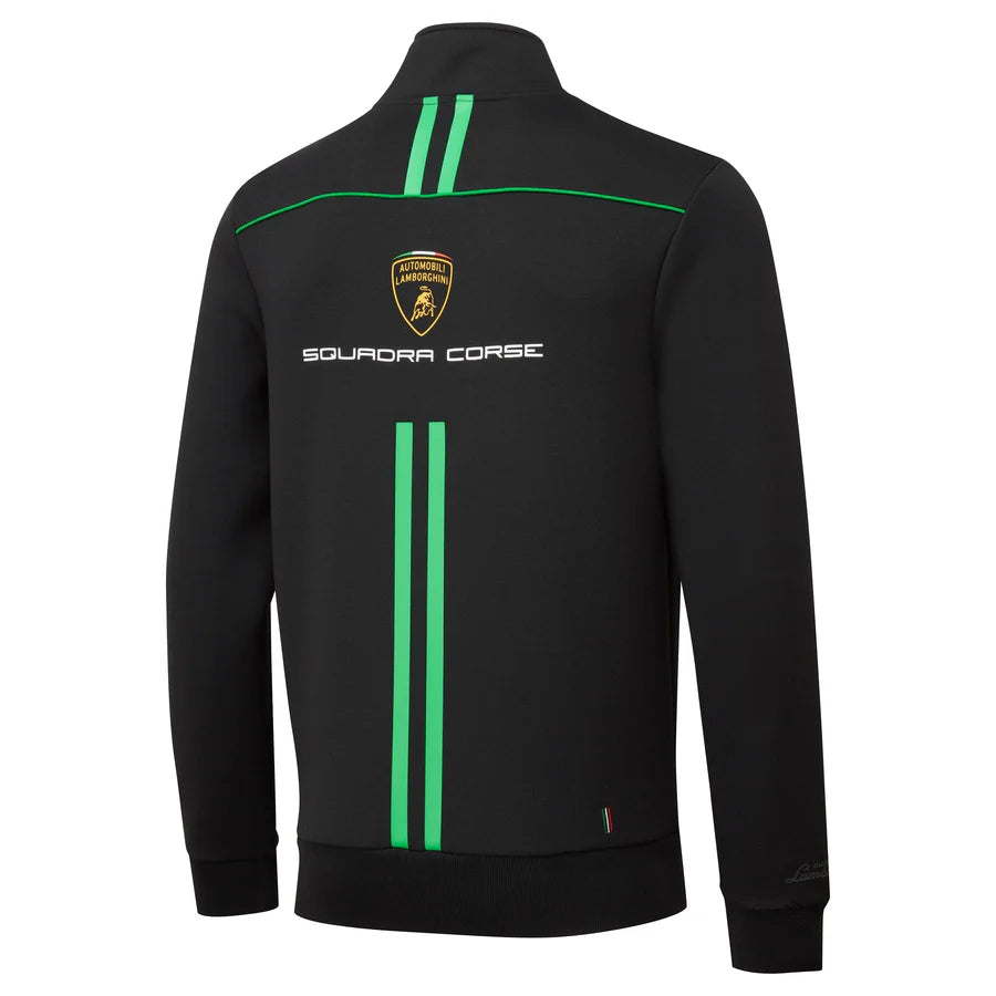 AUTOMOBILI LAMBORGHINI SQUADRA CORSE TEAM FULL ZIP SWEATSHIRT - BLACK