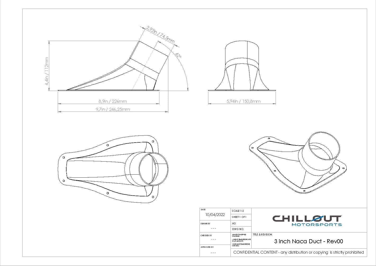 CHILLOUT 3" Ultra Transparent NACA Duct