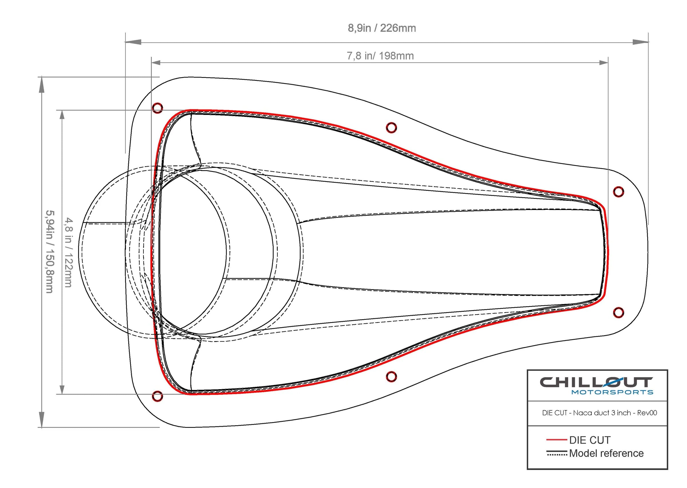 CHILLOUT 3" Ultra Transparent NACA Duct