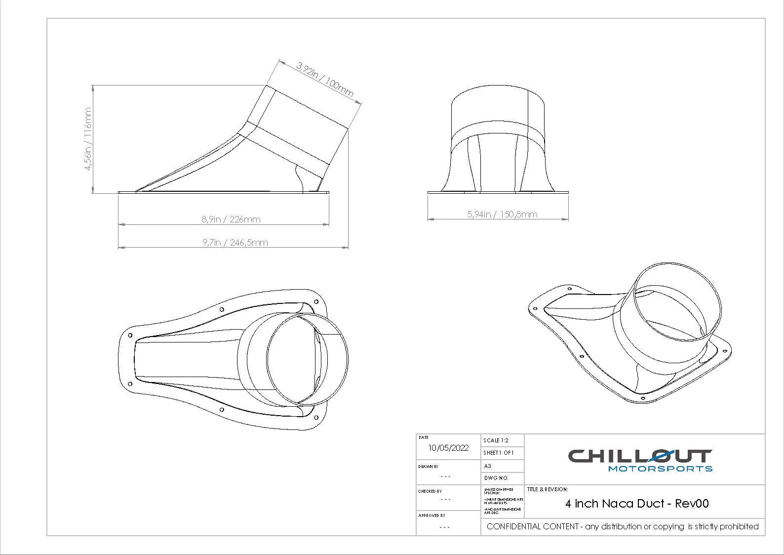 CHILLOUT 4" Carbon Fiber NACA Duct