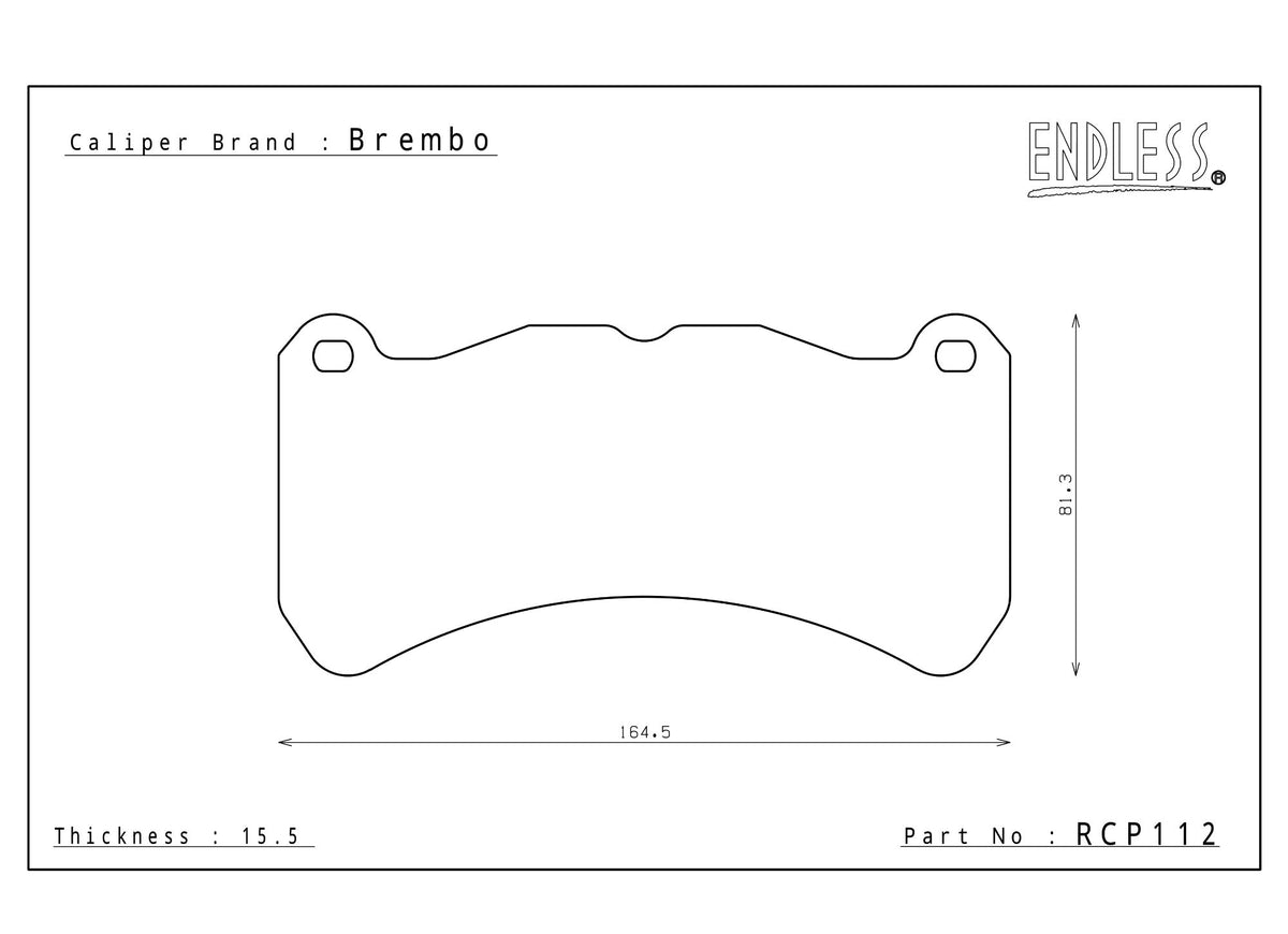 Endless Racing & Street Brake Pads - RCP112