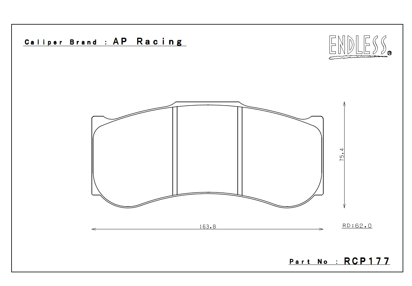 Endless Racing & Street Brake Pads - RCP177