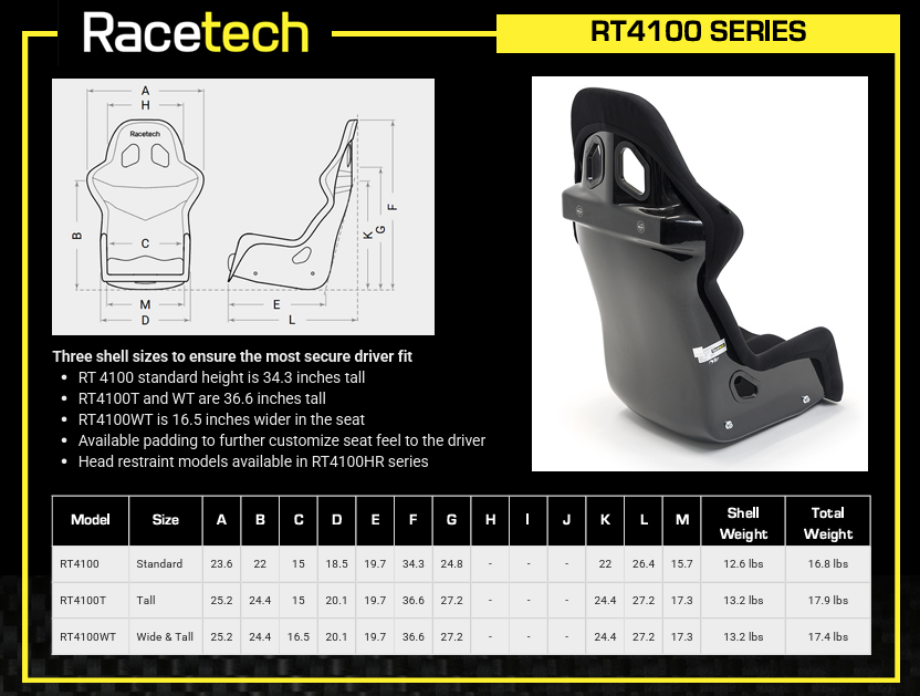 RACETECH RT4100 Racing Seat