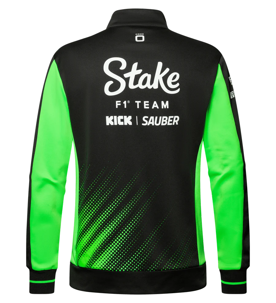 Stake F1 Kick Sauber 2025 Men's Team 1/4 Zip Sweatshirt - Black/Green