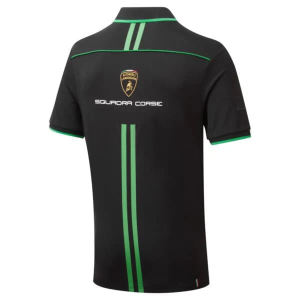 AUTOMOBILI LAMBORGHINI SQUADRA CORSE TEAM POLO SHIRT - BLACK