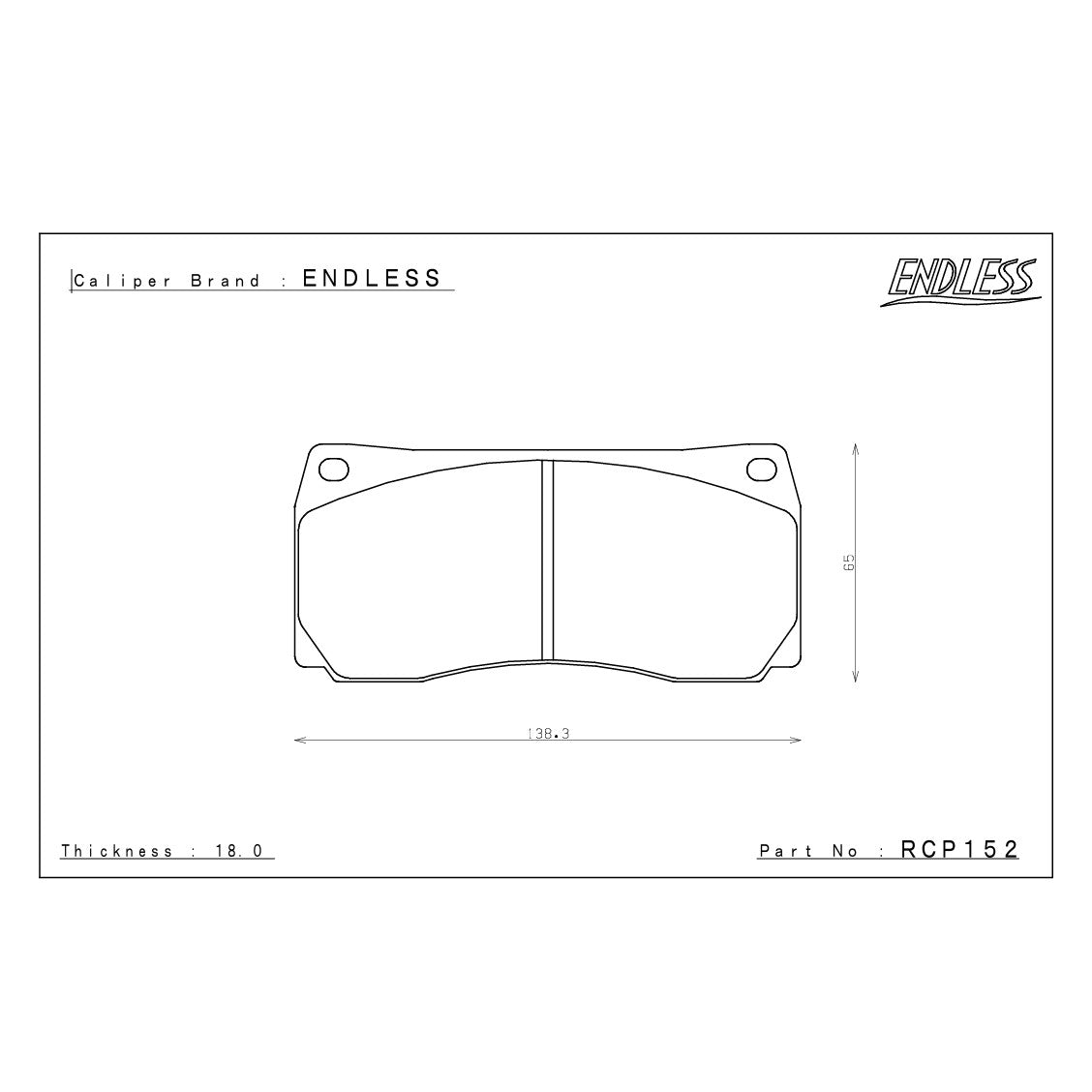 Endless Racing & Street Brake Pads - RCP152