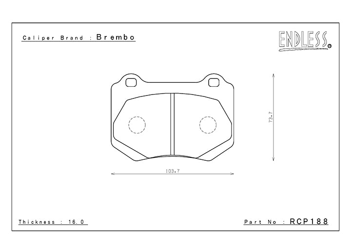 Endless Racing & Street Brake Pads - RCP188